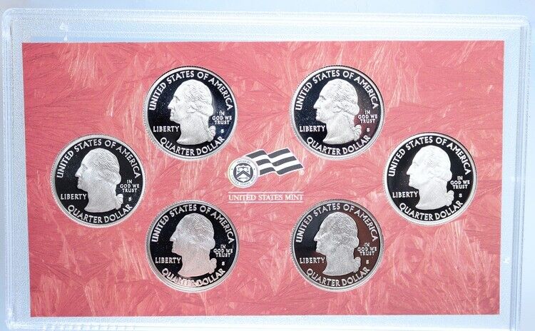 2009 S US Territory DC MARIANA PR GUAM SAMOA Proof Silver 25c 6 Coin SET i114108
