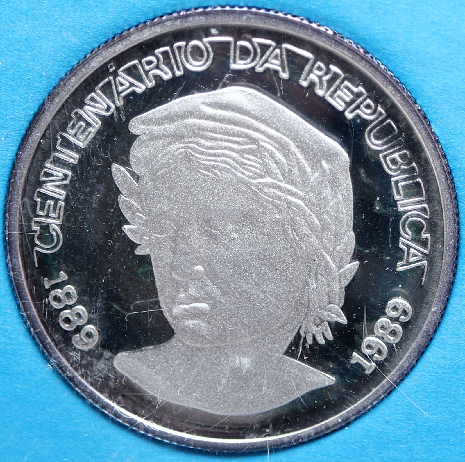 1989 BRAZIL Republic 100Y Proof Silver 200 Cruzados Novos Brazilian Coin i114122
