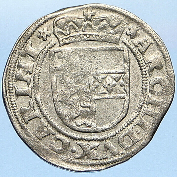 1519 AUSTRIA King Maximilian I Gorz County OLD Silver 1/2 Batzen Coin i112884