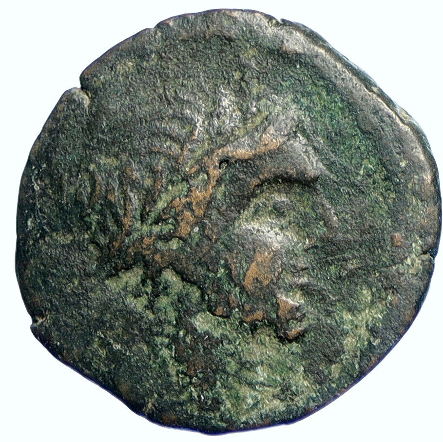 Roman Republic Anonymous 211BC Ancient Semis Coin SATURN & ROMA GALLEY i112779