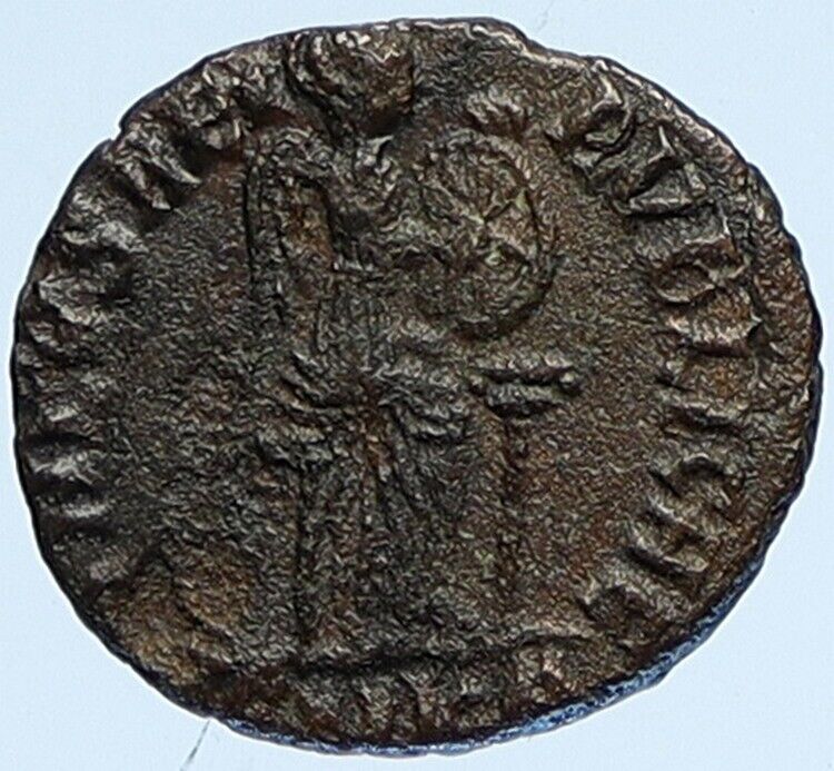 EUDOXIA Arcadius Wife 401AD Authentic Ancient Roman Coin VICTORY CHI-RHO i113061