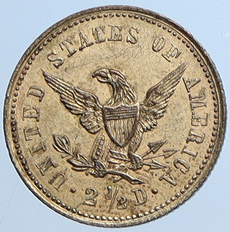 ARGENTINA & UNITED STATES Liberty Head OLD 2 1/2 Dollars FANTASY Medal i113817