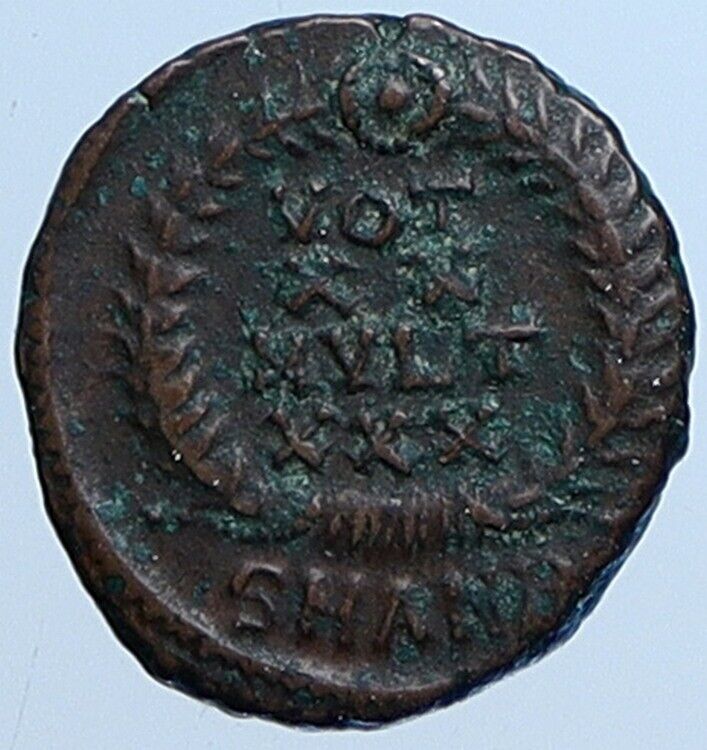 CONSTANTIUS II 347-48 AD Constantinople Ancient OLD Roman Coin Wreath i113822