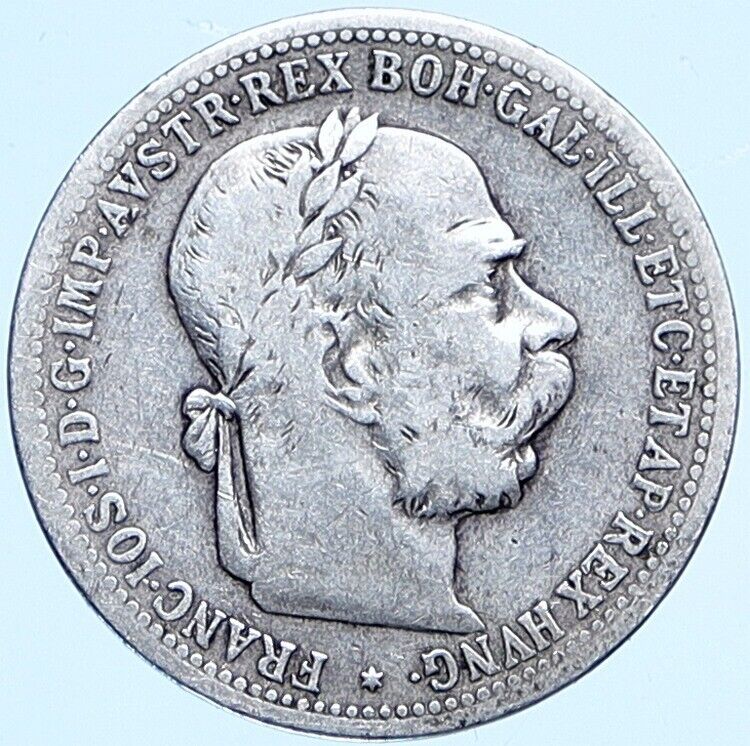 1901 AUSTRIA w KING FRANZ JOSEPH I Eagle ANTIQUE OLD Silver Corona Coin i114153