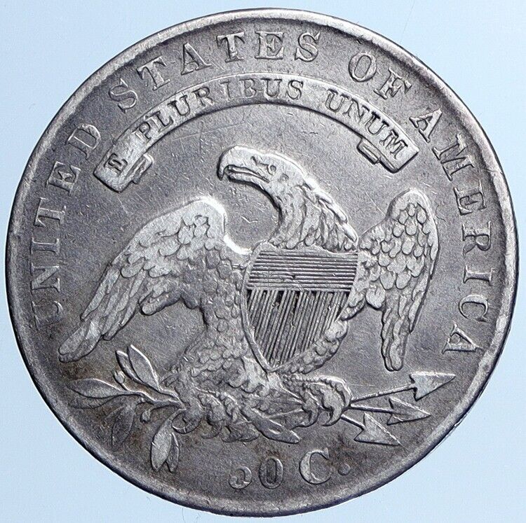 1834 P USA Eagle Liberty Antique VINTAGE OLD Silver 50c Half Dollar Coin i113795