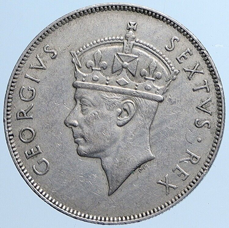 1952 British EAST AFRICA UK King George VI Vintage Old 1 Shilling Coin i113798