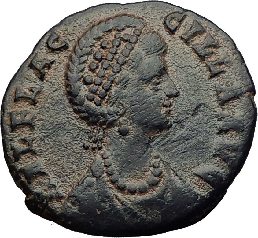 AELIA FLACILLA Theodosius I wife 383AD Authentic Ancient Roman Coin CROSS i63285