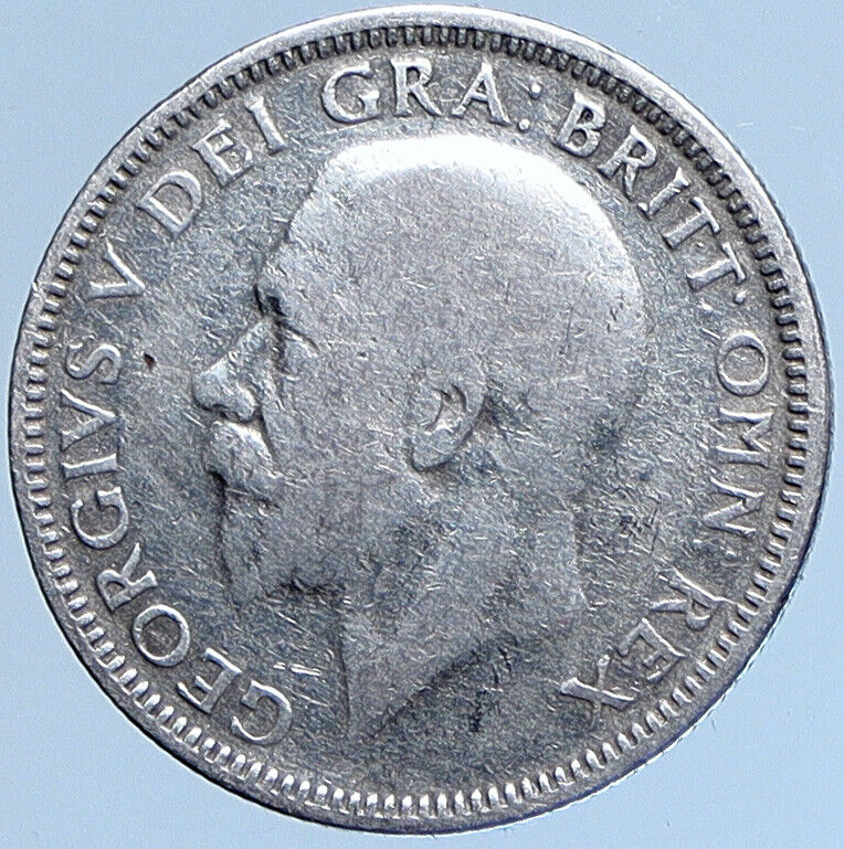 1927 Great Britain UK United Kingdom King George V SILVER SHILLING Coin i114024