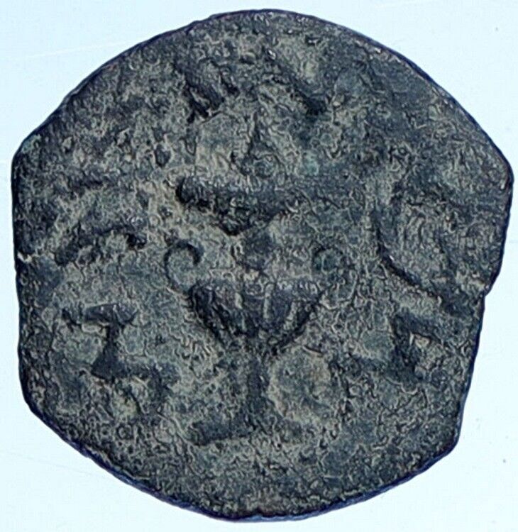 Authentic JEWISH WAR v ROMAN 68AD Yr3 JERUSALEM Coin AMPHORA Hendin 1363 i114348