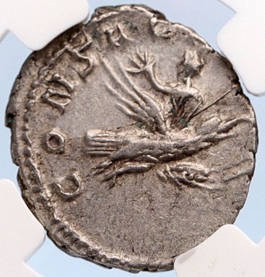 Divus VALERIAN II on Eagle CONSECRATIO Ancient Silver Roman Coin NGC i60084