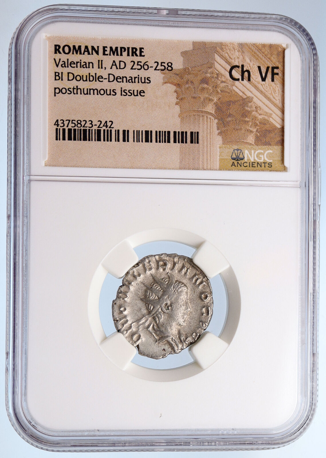 Divus VALERIAN II on Eagle CONSECRATIO Ancient Silver Roman Coin NGC i60084