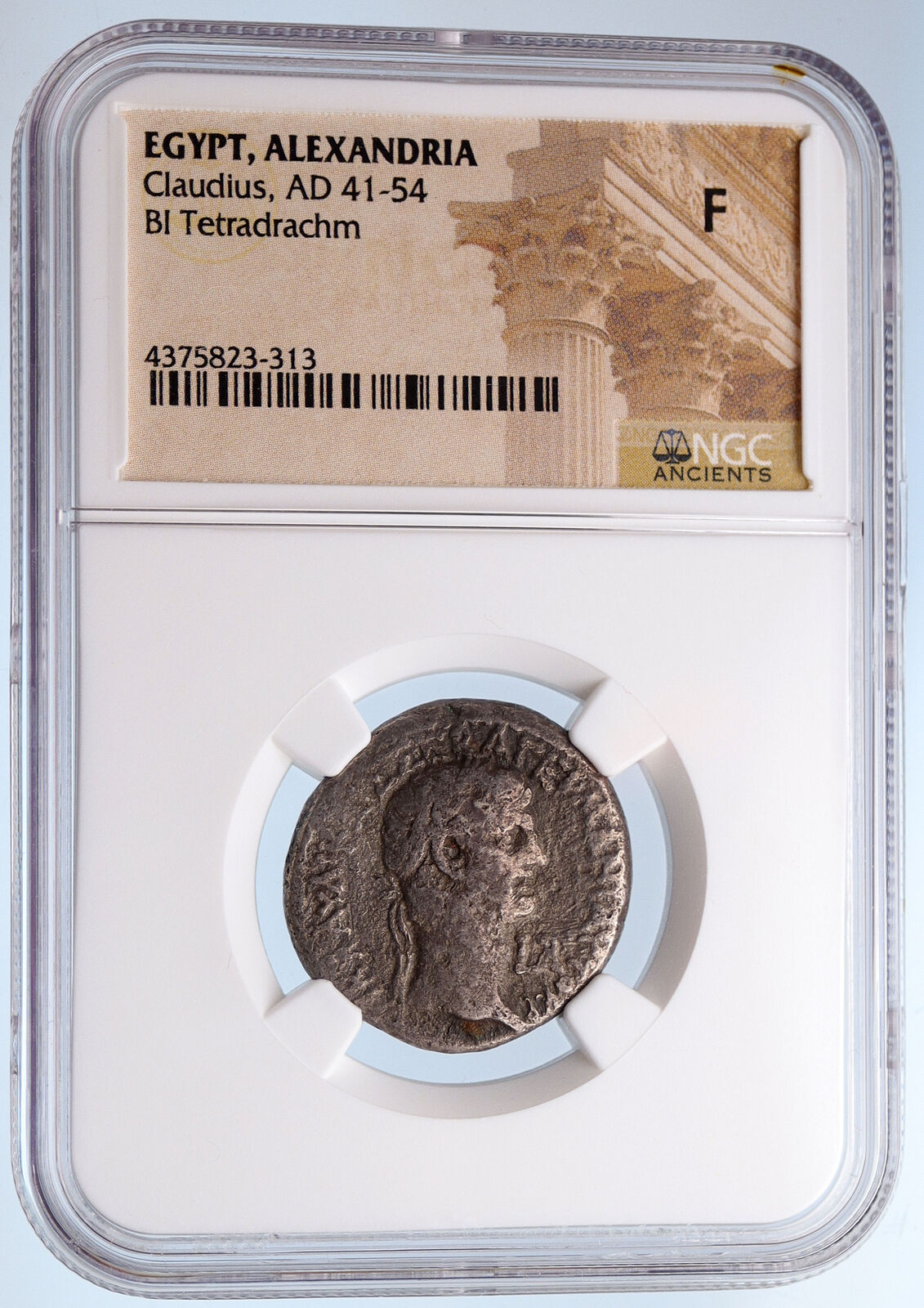 CLAUDIUS & ANTONIA Mark Antony Daughter 41AD Tetradrachm Roman Coin NGC i60089