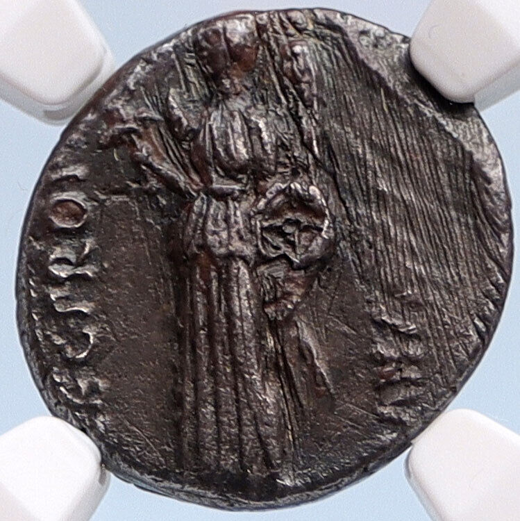 Metellus Scipio Enemy of Julius Caesar 47BC Ancient Silver Roman Coin NGC i59973
