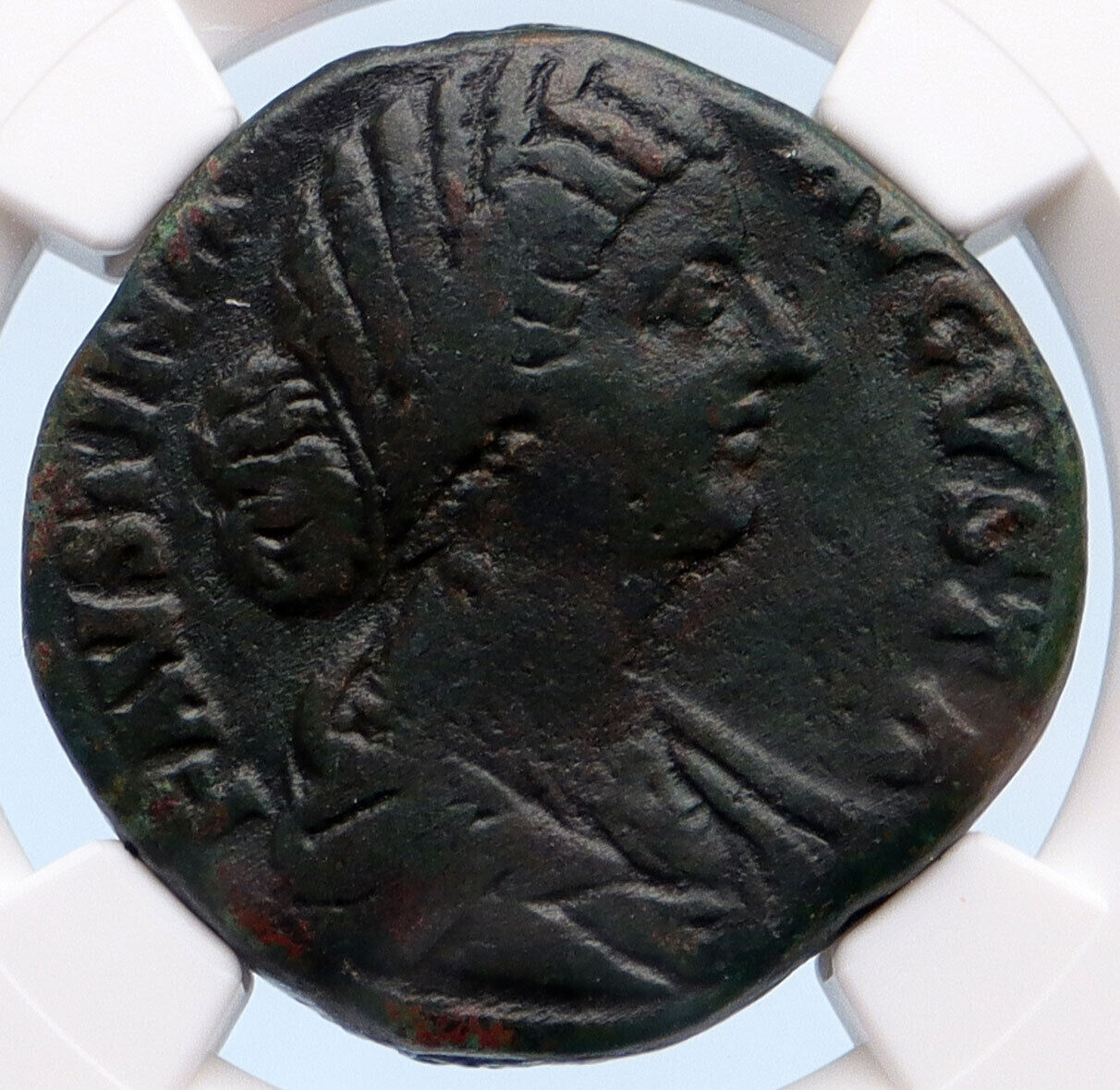 FAUSTINA II Jr. Marcus Aurelius Wife SESTERTIUS Cybele Roman Coin NGC i60212