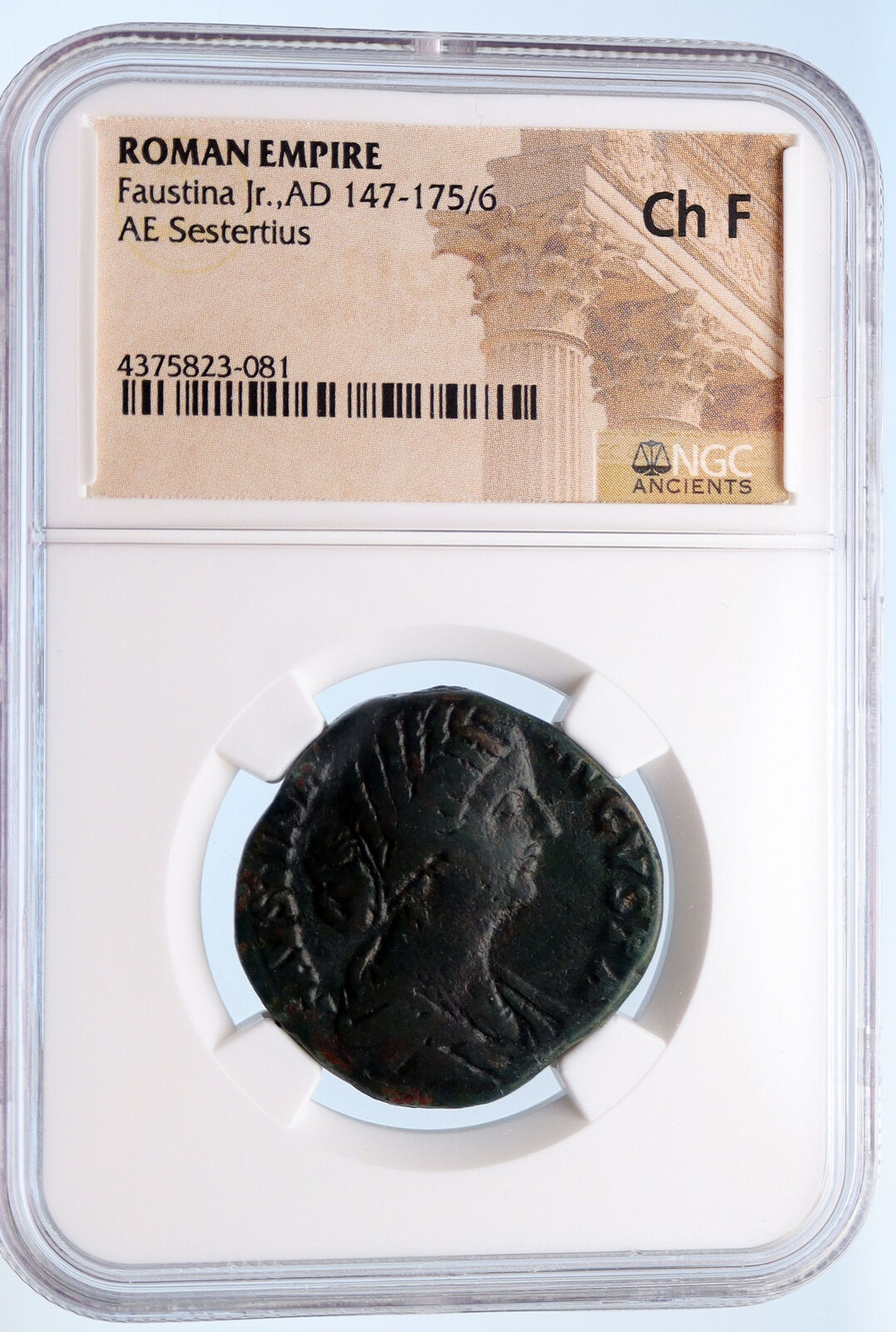 FAUSTINA II Jr. Marcus Aurelius Wife SESTERTIUS Cybele Roman Coin NGC i60212