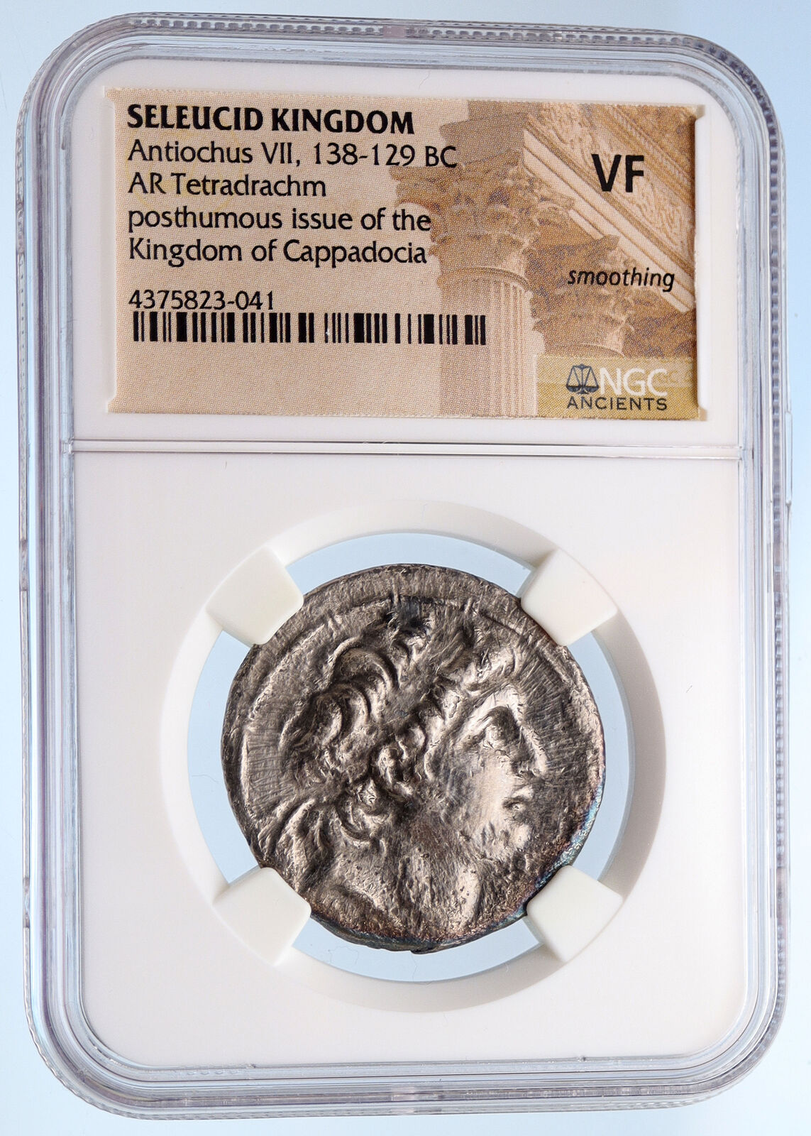 Antiochos VII SELEUKID Ariarathes VII Tetradrachm Silver Greek Coin NGC i60184