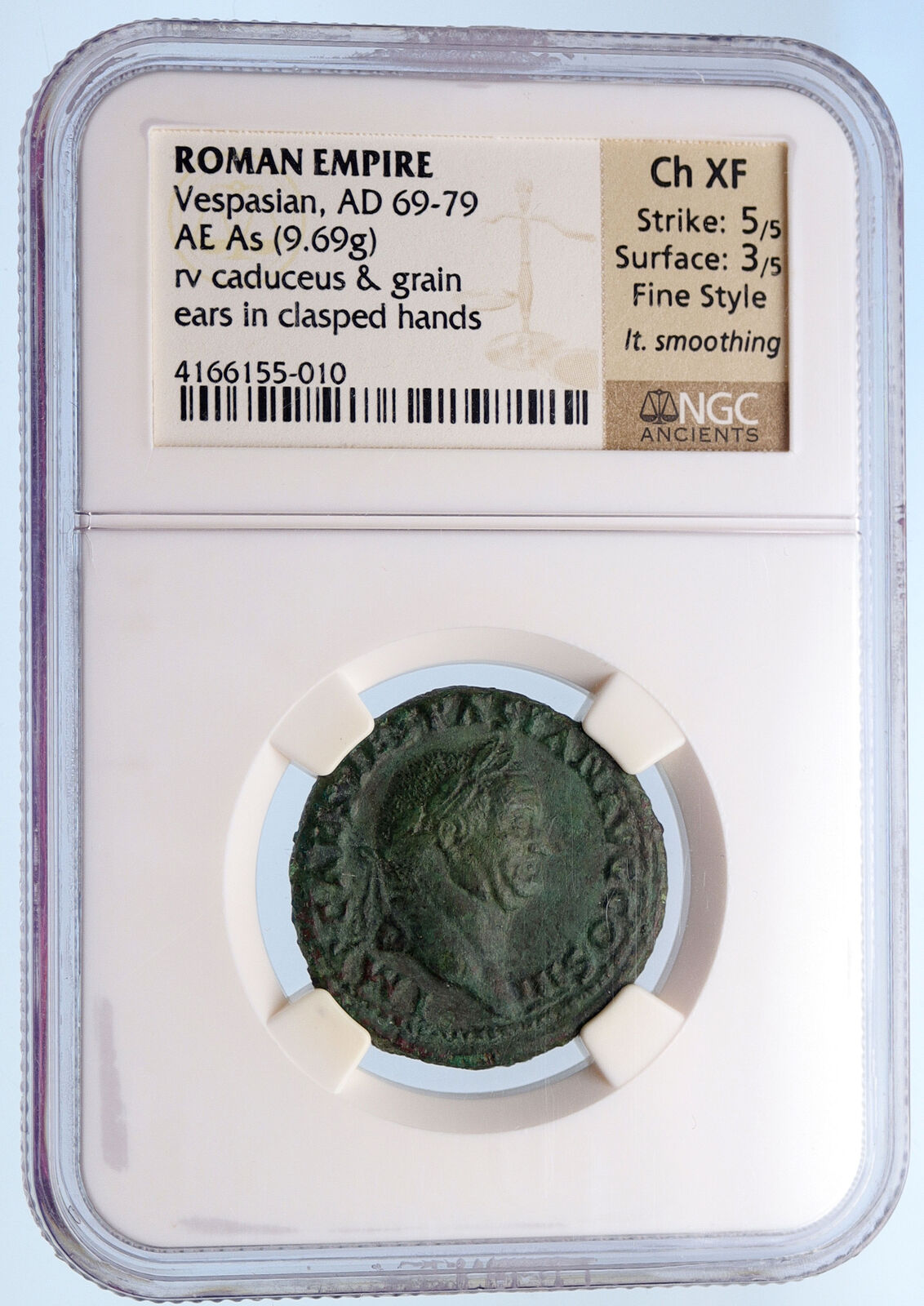 VESPASIAN 71AD Rome Authentic Genuine Original Ancient Roman Coin NGC i64275