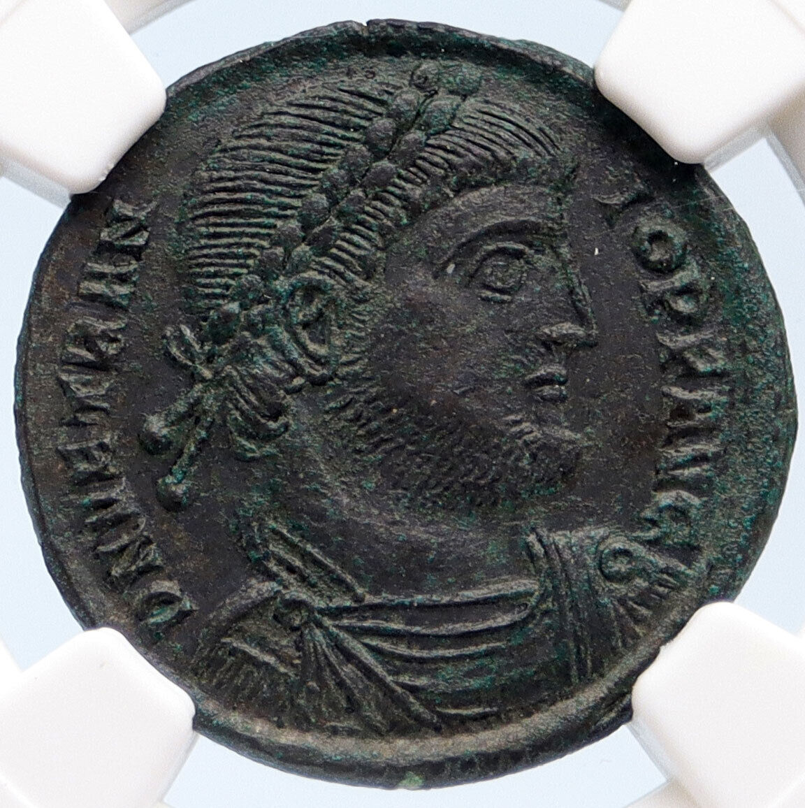 VETRANIO w Chi-Rho Standards Genuine 350AD Rare Ancient Roman Coin NGC MS i65990