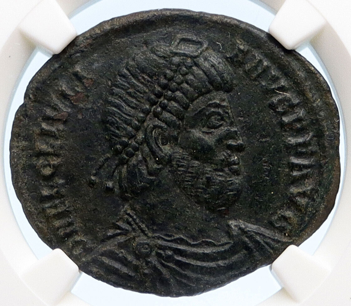 JULIAN II 360AD Bull TAURUS ZODIAC Large Authentic Ancient Roman Coin NGC i60259