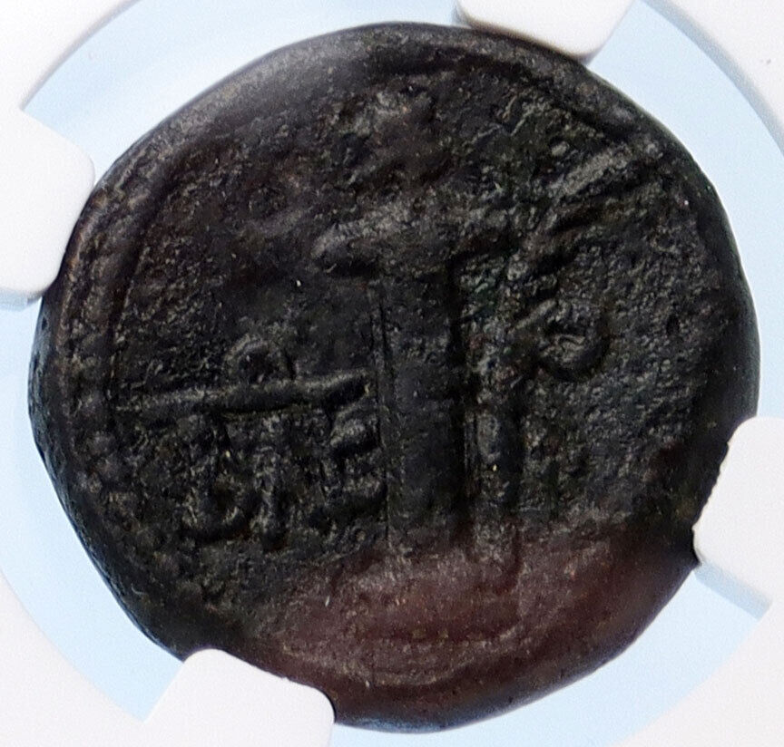 POLEMO I Polemon I Eusebes 14BC Ancient Greek Coin PERSEUS & MONOGRAM NGC i60260