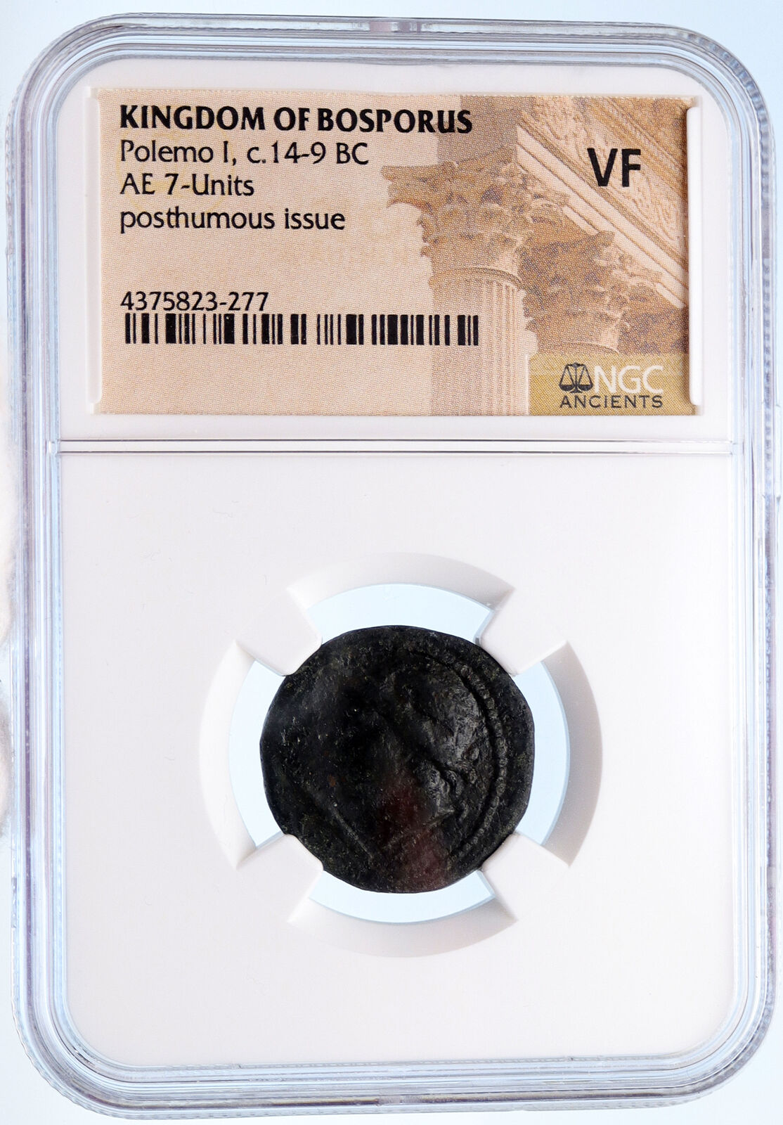 POLEMO I Polemon I Eusebes 14BC Ancient Greek Coin PERSEUS & MONOGRAM NGC i60260