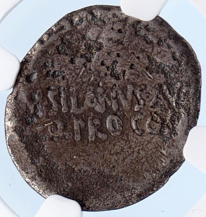 MARK ANTONY 33BC M. Junius Silanus Athens Ancient Silver Roman Coin NGC i61907