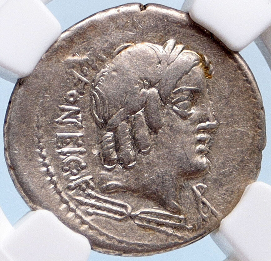 Roman Republic 85BC Rome Ancient Silver Coin VEJOVIS & GENIUS on GOAT NGC i61906