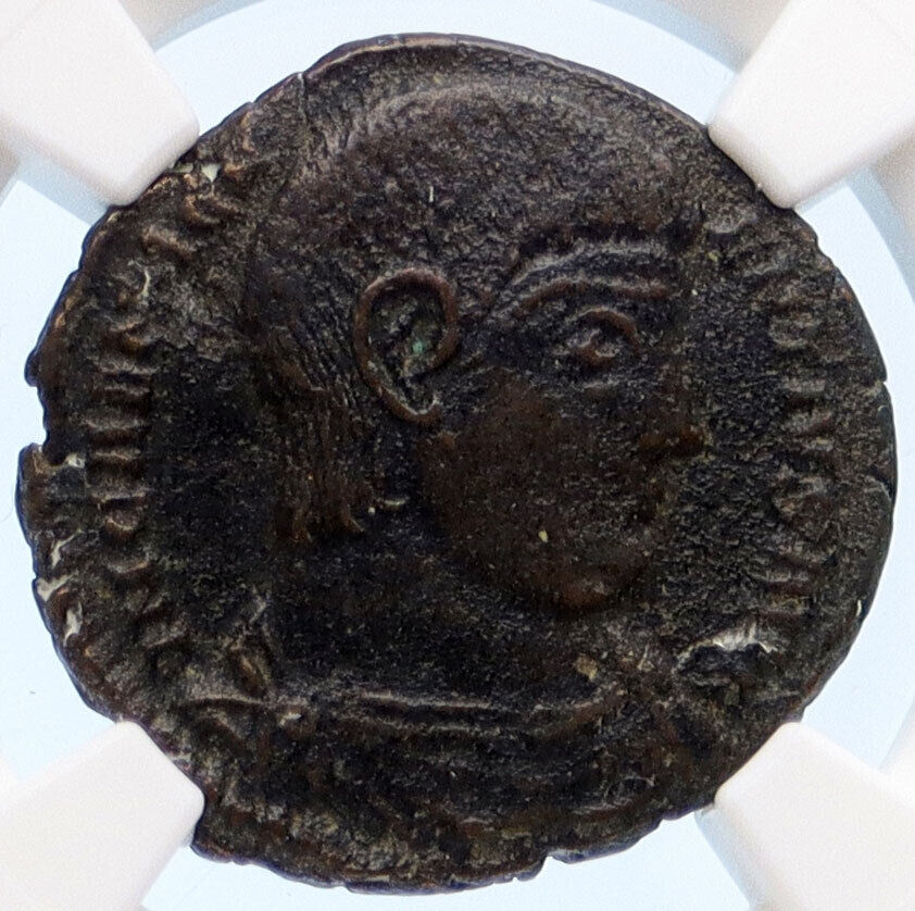 MAGNENTIUS 350AD Chi-Rho Labarum Authentic Ancient Roman Coin NGC XF Rare i60273