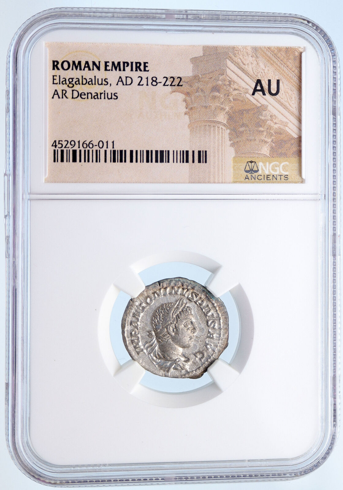 ELAGABALUS 218AD Rome Authentic Ancient Silver Roman Coin LIBERTY NGC AU i61900