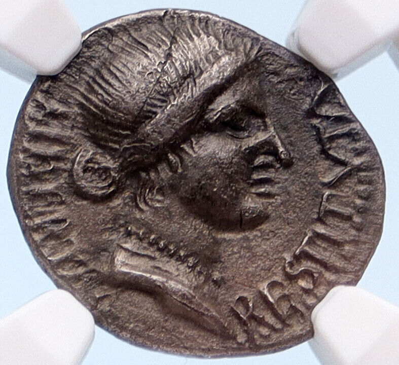 Galba Supporter VINDEX SPAIN Roman Civil War vs NERO 68AD Silver Coin NGC i61204