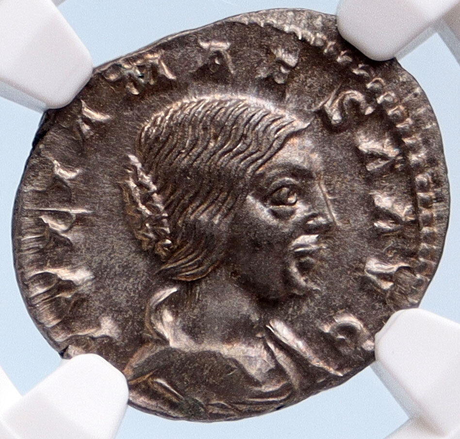 JULIA MAESA Elagbalus Grandmother OLD Silver Roman Coin Pudicitia NGC i63184