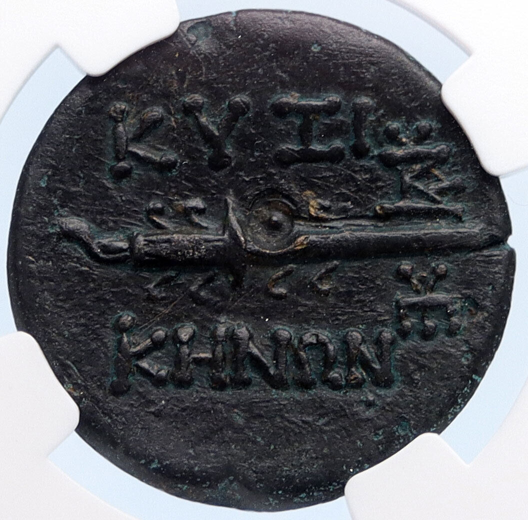 KYZIKOS Cyzicus Mysia 2-1cBC Authentic Ancient Greek Coin BULL TORCH NGC i61979