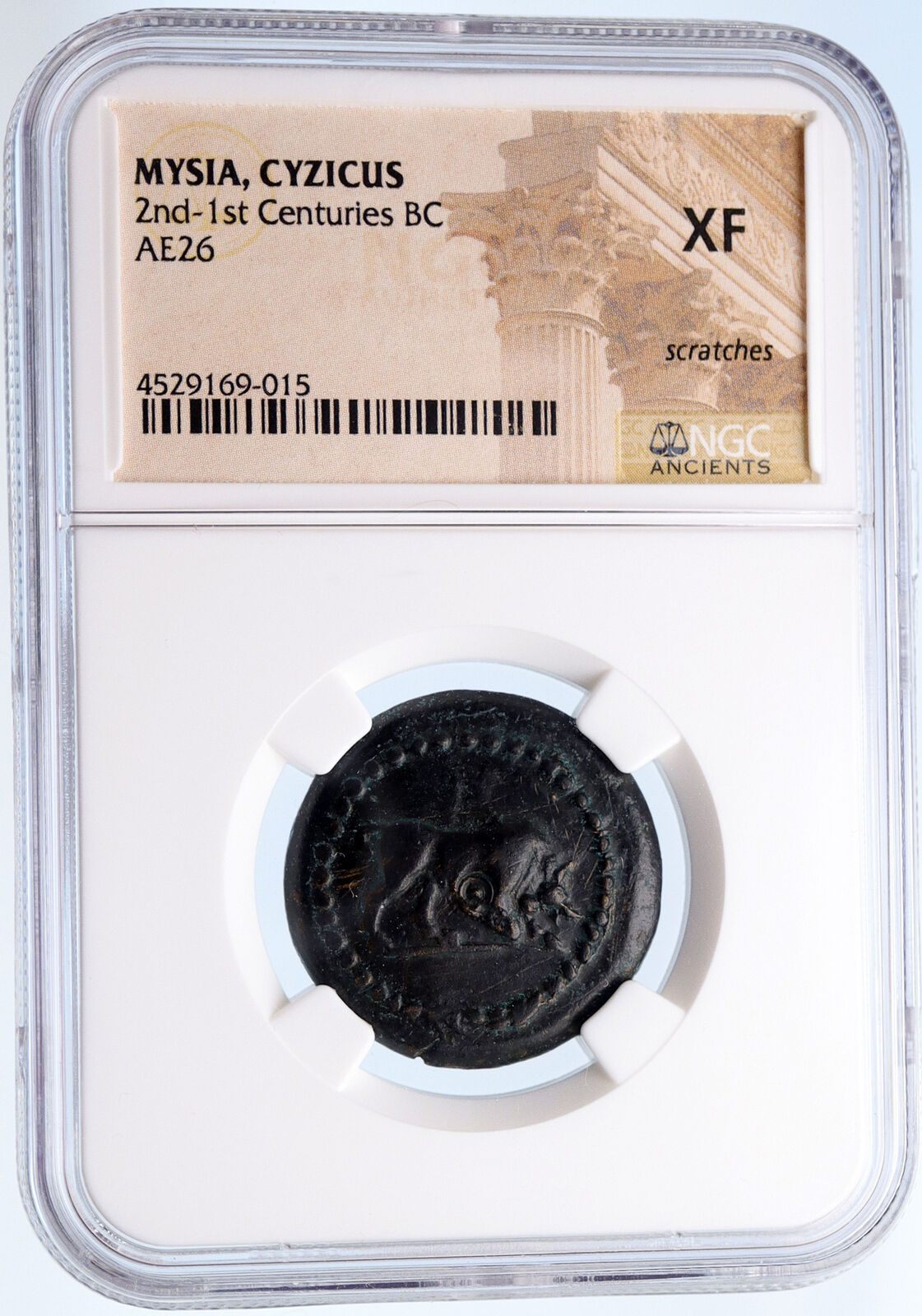 KYZIKOS Cyzicus Mysia 2-1cBC Authentic Ancient Greek Coin BULL TORCH NGC i61979