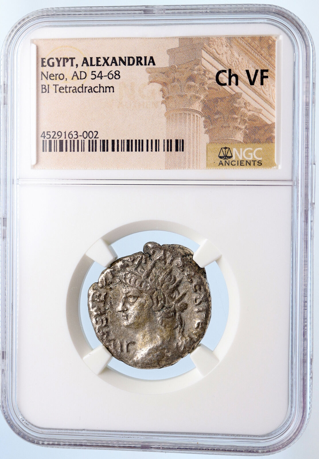 NERO Alexandria Egypt ZEUS OLYMPIOS Old Silver Tetradrachm Roman Coin NGC i61982