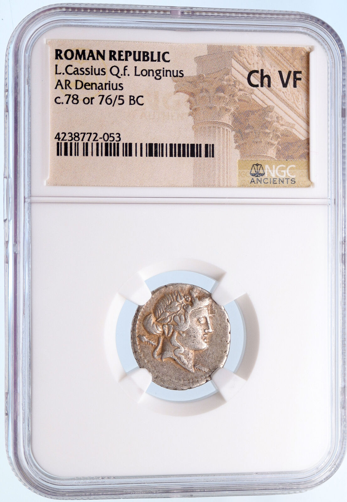 Roman Republic 78BC Rome Ancient Silver Coin LIBER LIBERA Bacchus NGC i62471