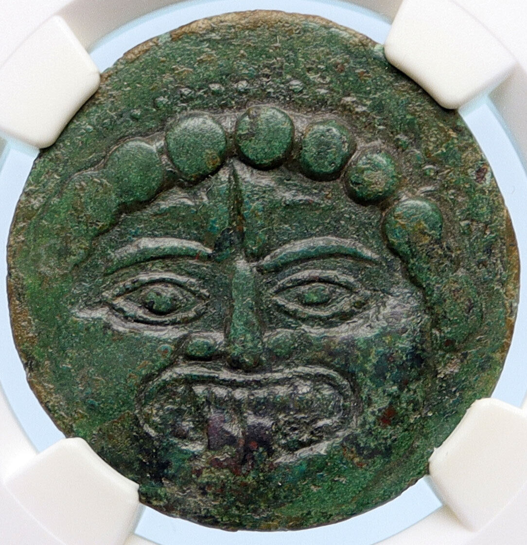 HIMERA SICILY 420BC Hemilitron RARE R2 Ancient Greek Coin Gorgon NGC XF i58224