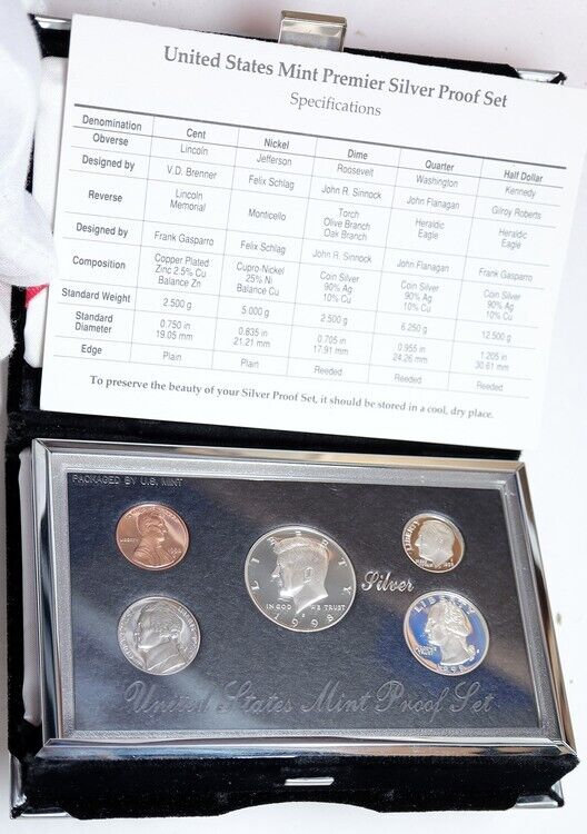 1998S US President JFK Proof Silver Half Dollar Quarter US Coin SET of 5 i114143