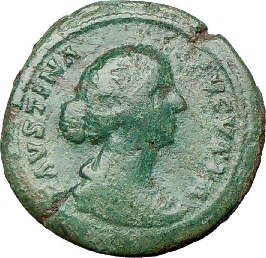 FAUSTINA II Marcus Aurelius Wife 161AD Ancient Roman Coin JUNO i24225