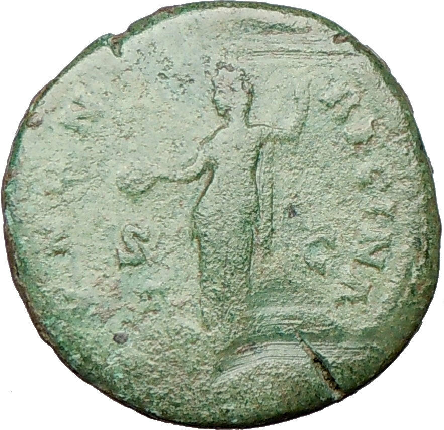 FAUSTINA II Marcus Aurelius Wife 161AD Ancient Roman Coin JUNO i24225