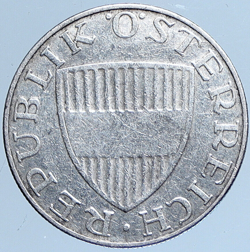 1957 Austria Wachau Woman 10 Schilling OLD Silver Austrian Coin Shield i113950