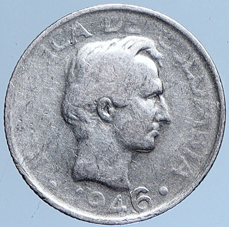 1946 COLUMBIA Simon Bolivar Eagle Shield Genuine Silver 20 Centavos Coin i113942