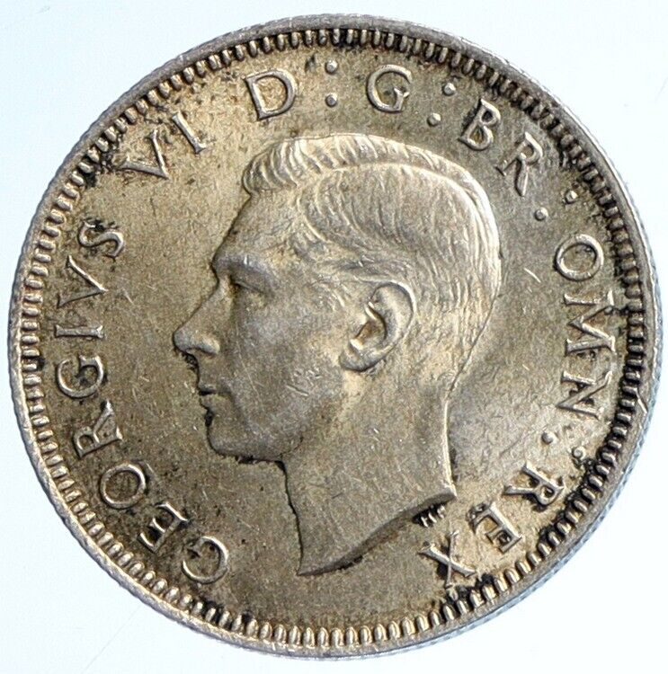 1943 Great Britain UK United Kingdom King George VI SILVER SHILLING Coin i112813