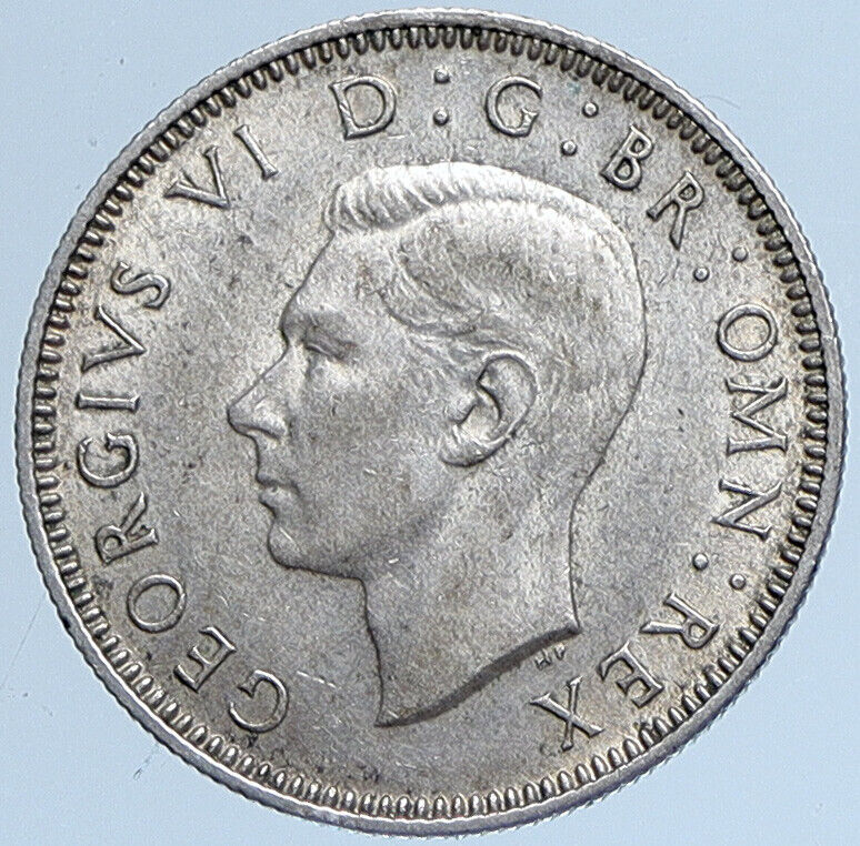 1940 United Kingdom UK Great Britain GEORGE VI Lion Silver Shilling Coin i113918