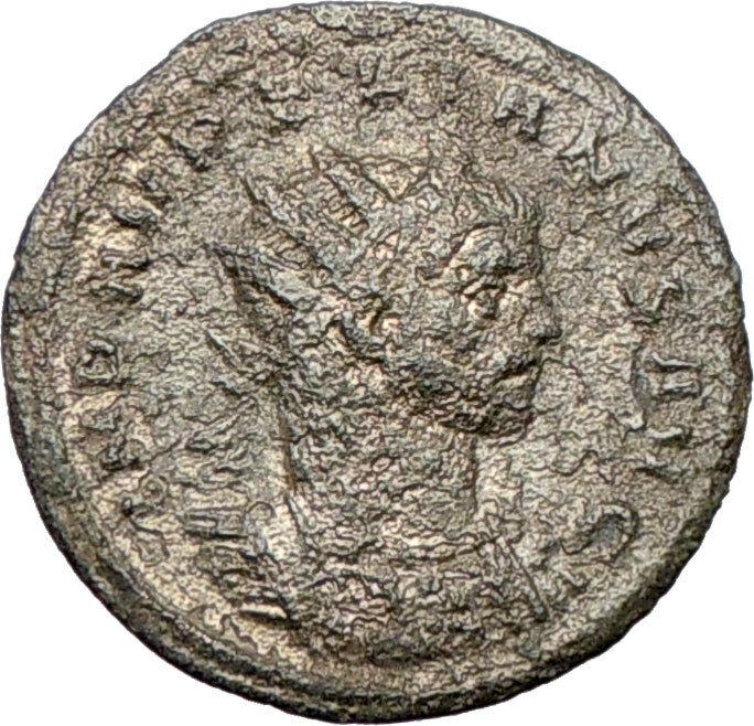 AURELIAN 274AD Silvered Ancient Roman Coin Nude Sol Sun God w bow i27944