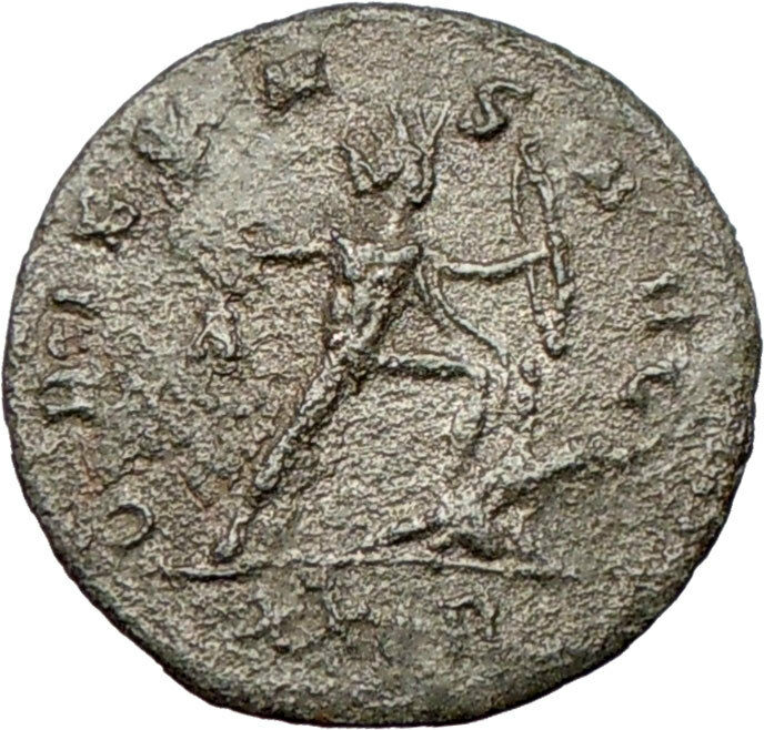 AURELIAN 274AD Silvered Ancient Roman Coin Nude Sol Sun God w bow i27944