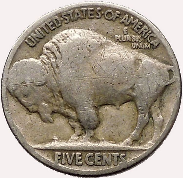 1923 BUFFALO NICKEL 5 Cents of United States of America USA Antique Coin i43595