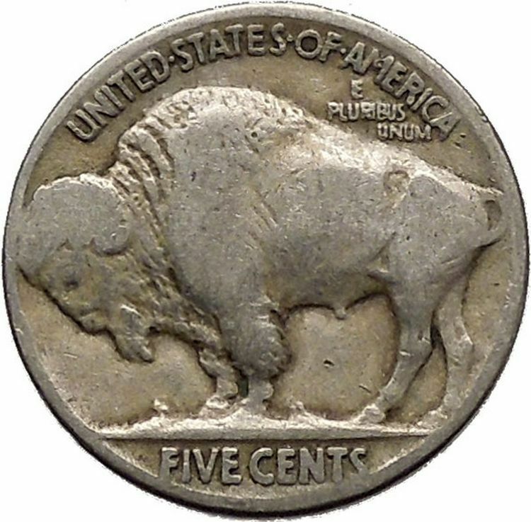 1925 BUFFALO NICKEL 5 Cents of United States of America USA Antique Coin i43673