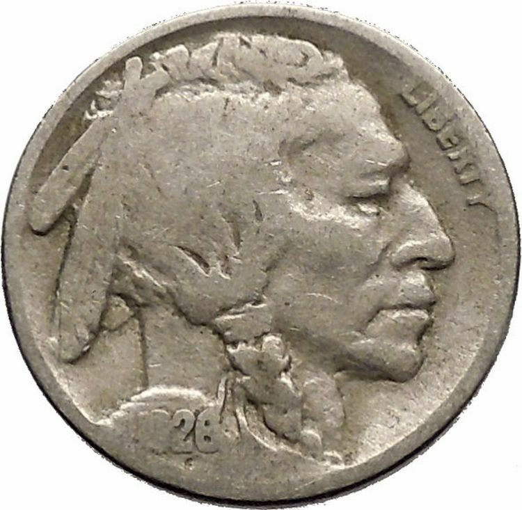 1926 BUFFALO NICKEL 5 Cents of United States of America USA Antique Coin i43684