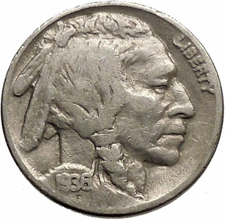 1936 BUFFALO NICKEL 5 Cents of United States of America USA Antique Coin i43821