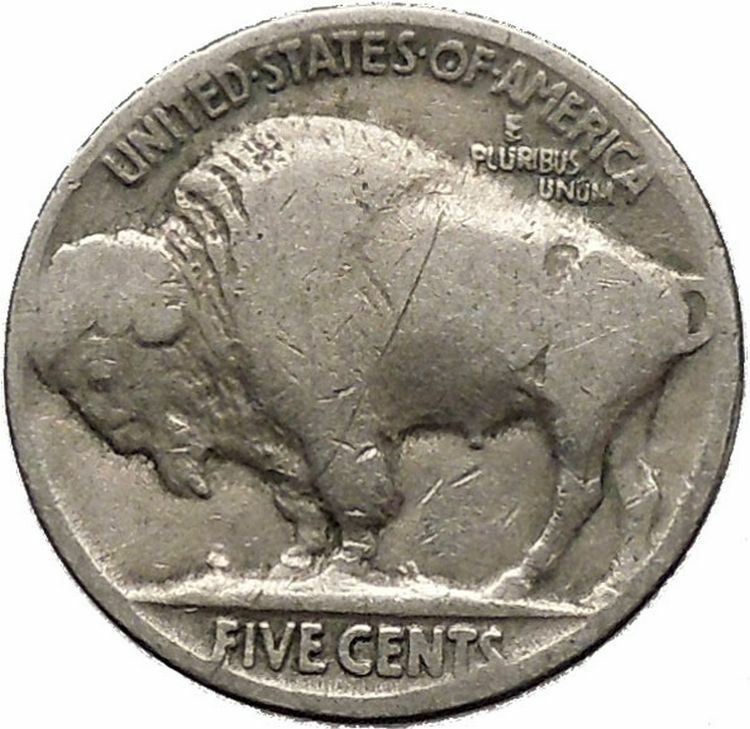 1927 BUFFALO NICKEL 5 Cents of United States of America USA Antique Coin i43703